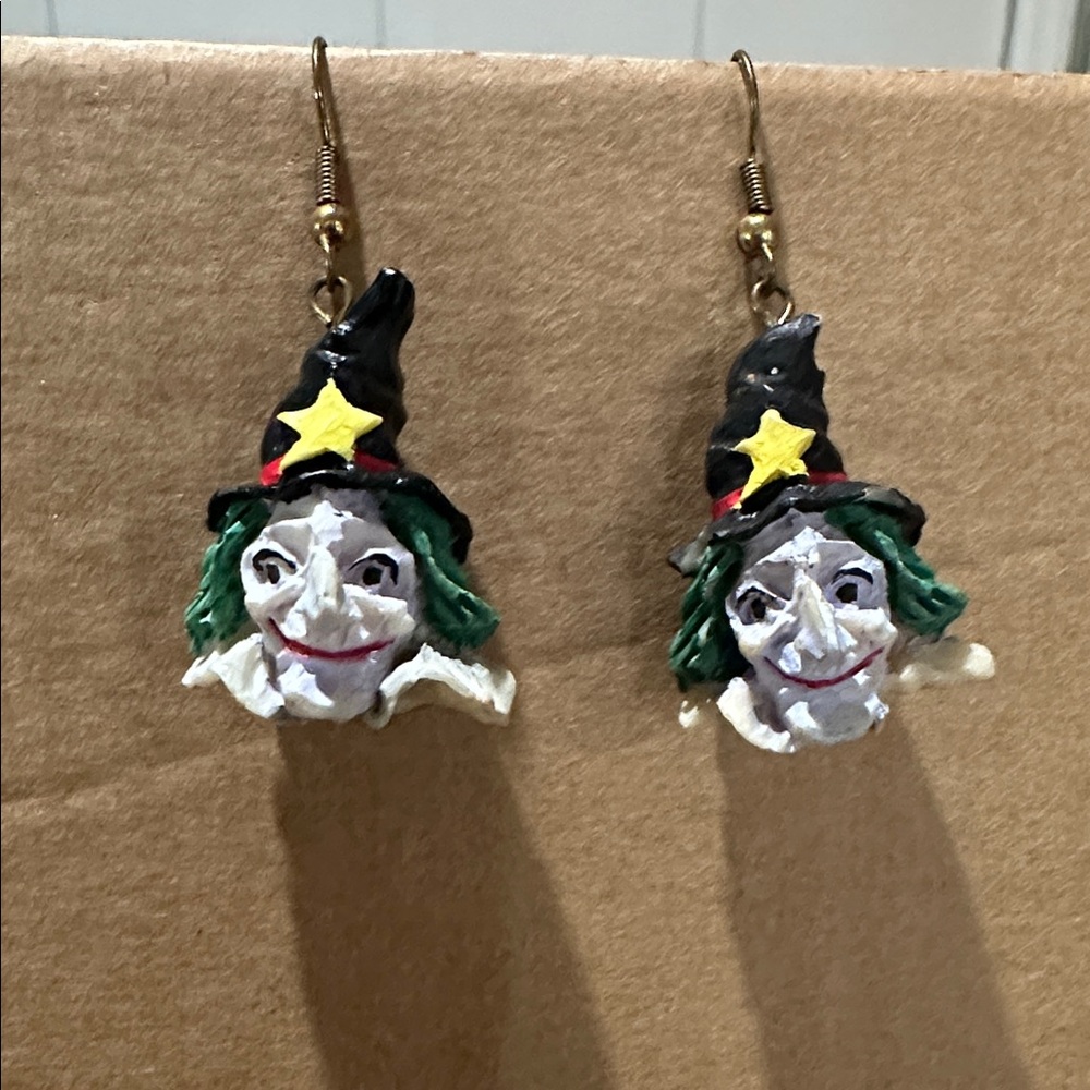 Vintage Resin Witch Earrings